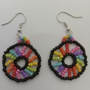 Handmade colorful circle earrings